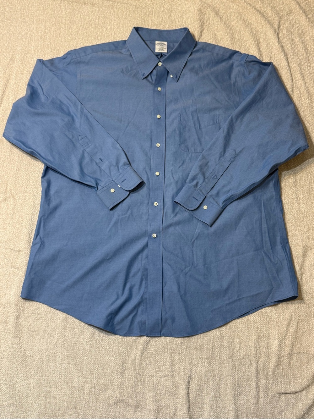 Brooks Brothers 1818 Regent 18 4/5 Blue Dress Shirt Preppy Quiet Luxury